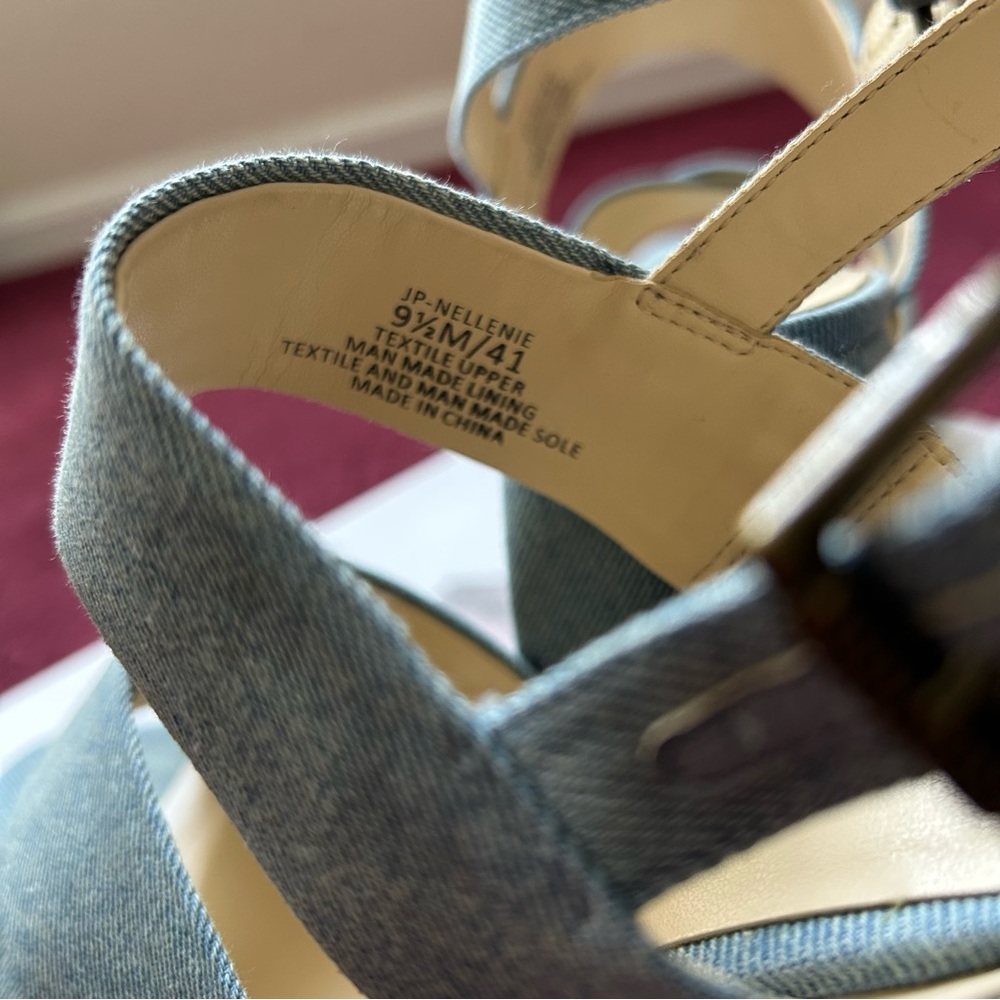 Jessica Simpson Denim Blue Wedge Sandals - Picture 4 of 7